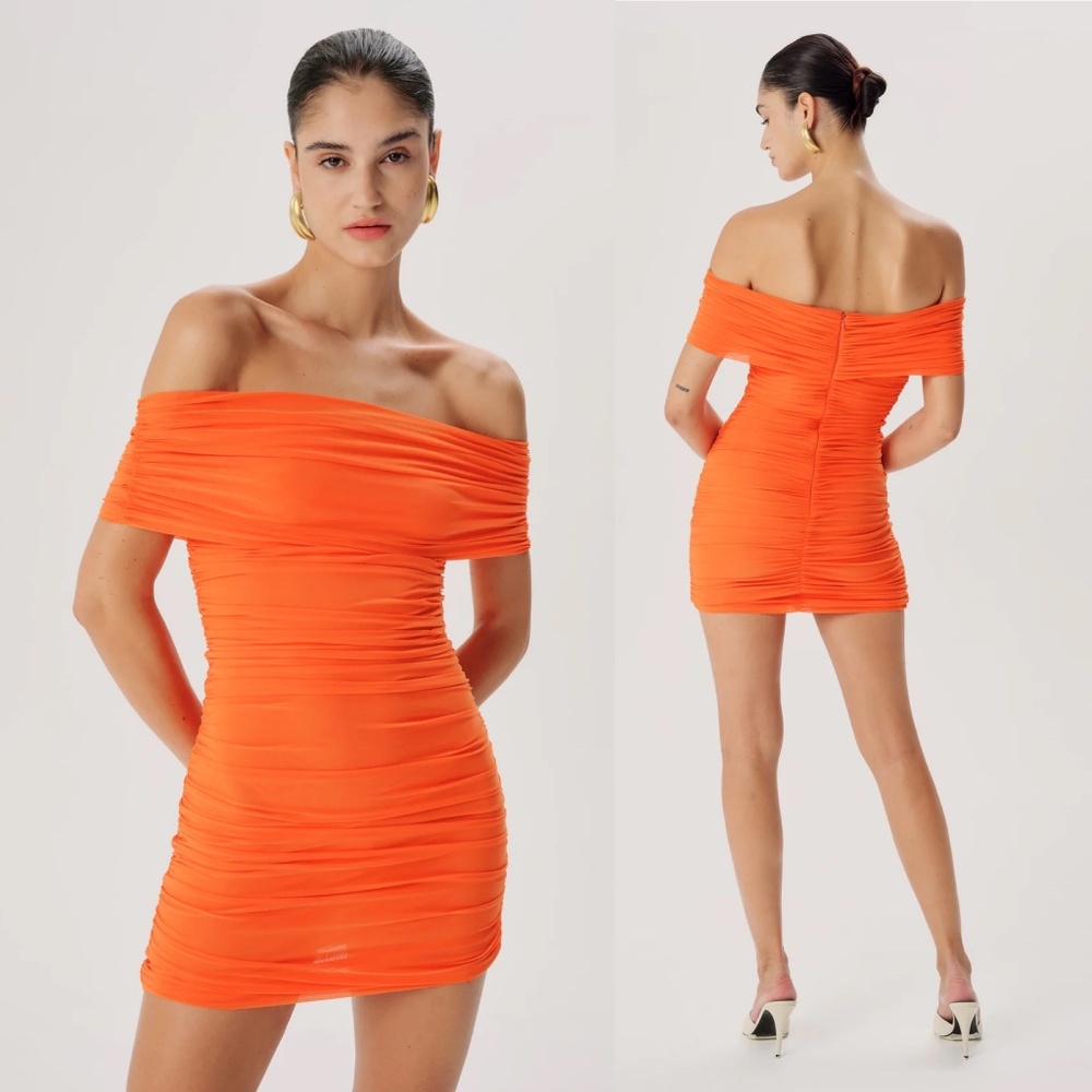 NWT Ronny Kobo Collection Vaughn Off The Shoulder Mini Dress Sz L